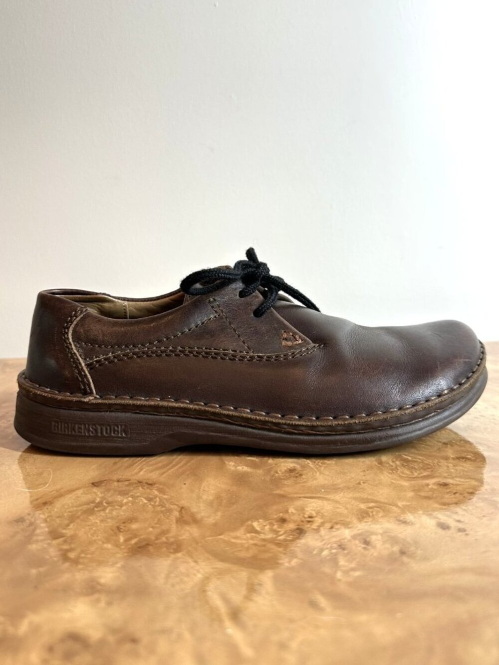 Birkenstock Brown Leather Oxford Shoes 39 L8 M6 Made Germany Lace Up